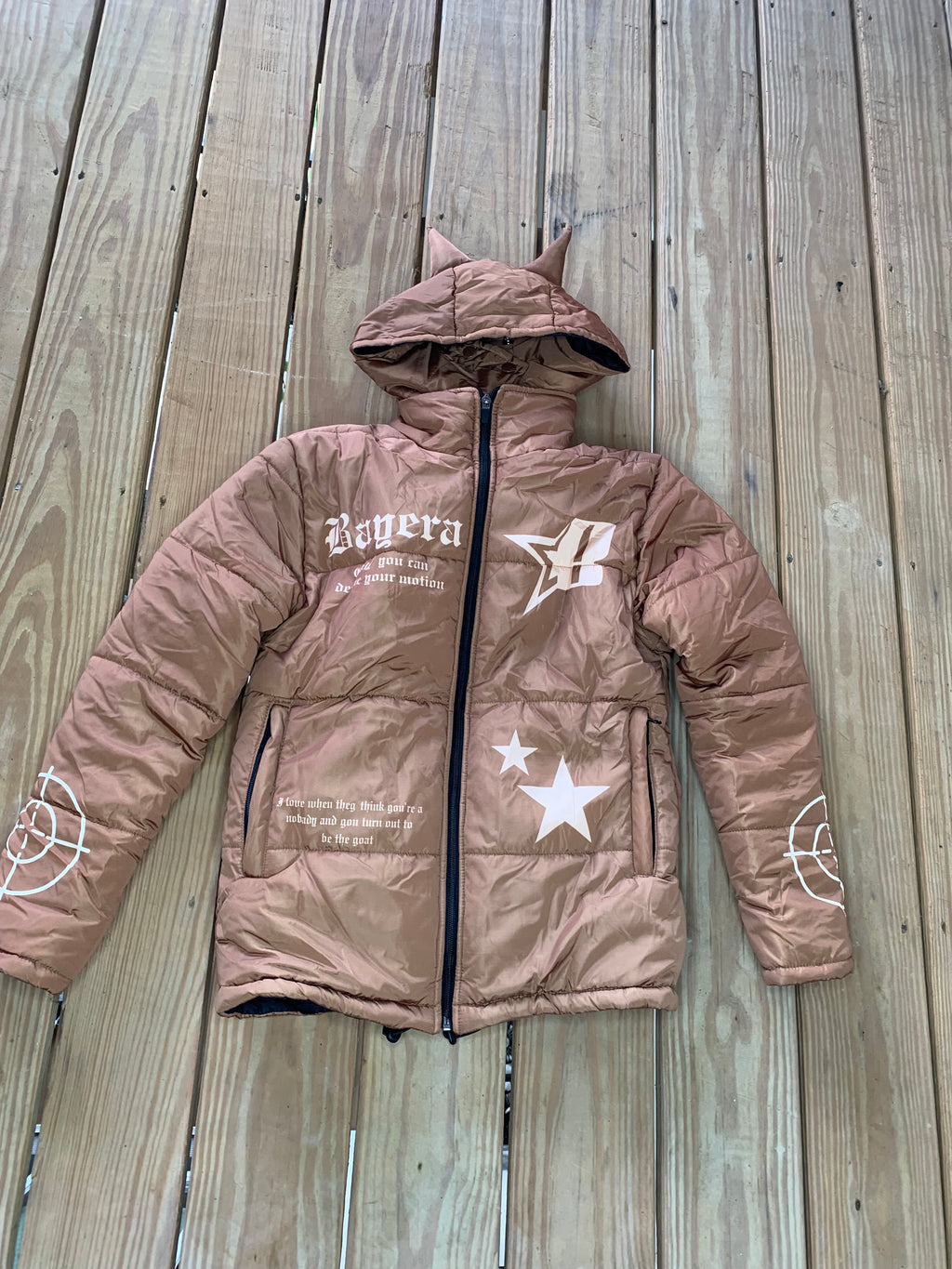 Define Your Own Motion Puffer (brown and nude)