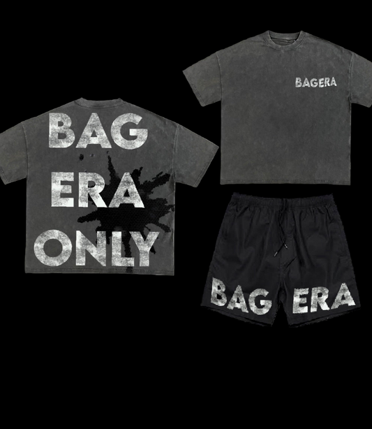 Nylon black and white short set