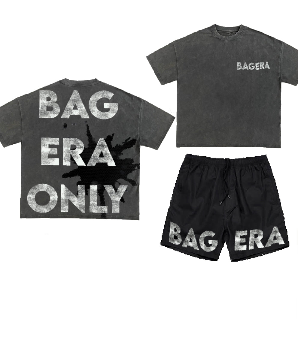 Nylon black and white short set
